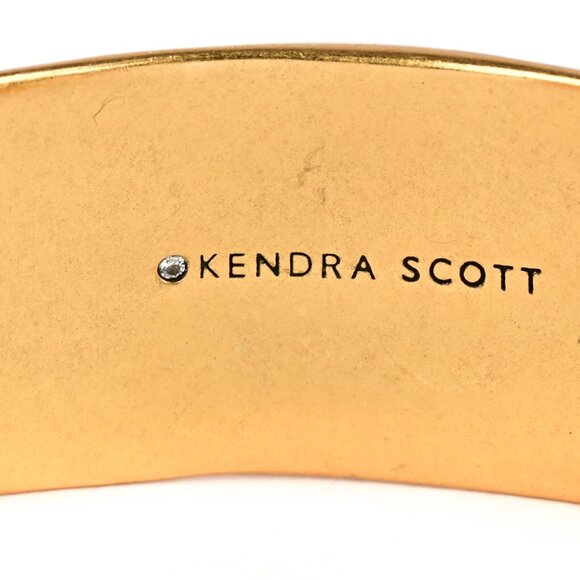 Kendra Scott Anna 14K Gold-plated Cuff Bracelet, Statement Bracelet Black Pyrite - Picture 11 of 12